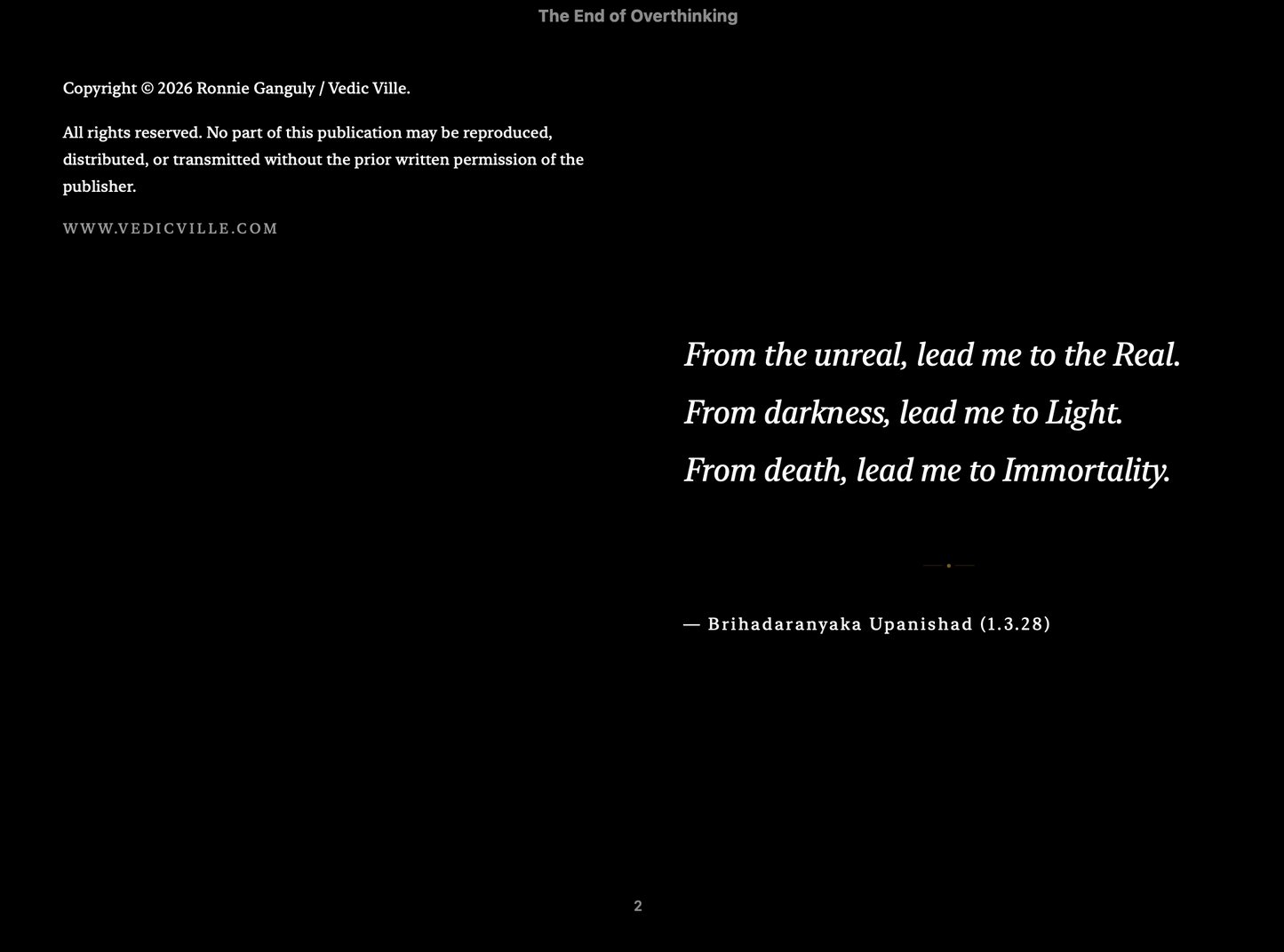 The End of Overthinking