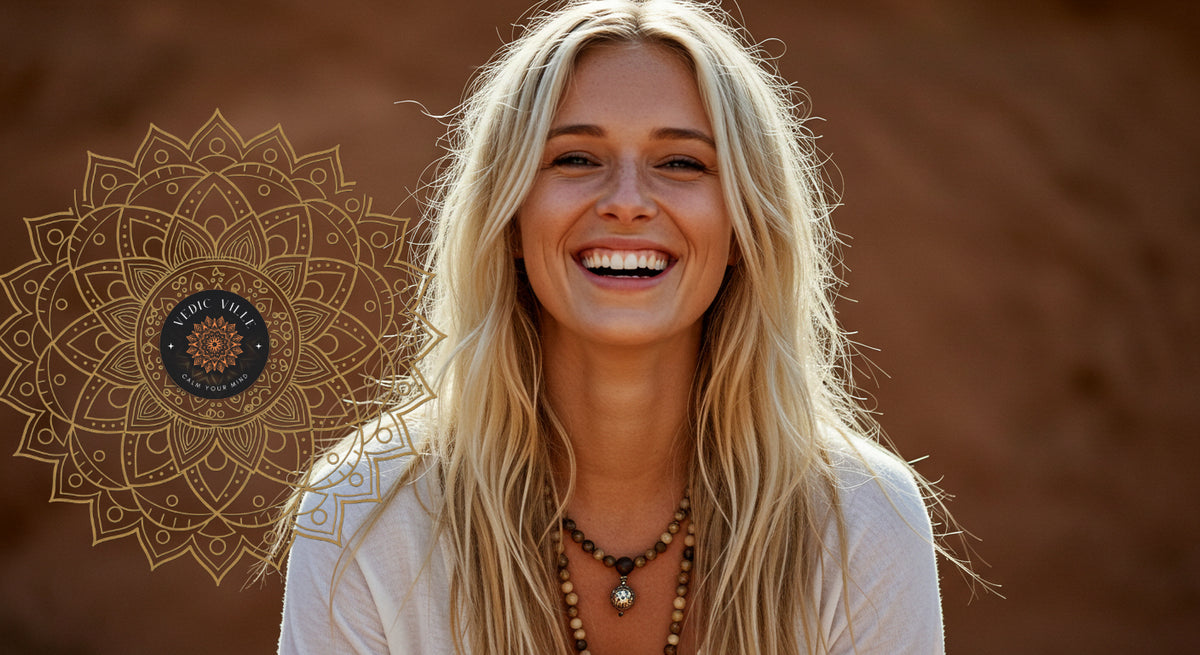 Vedic Ville — a woman meditating outdoors